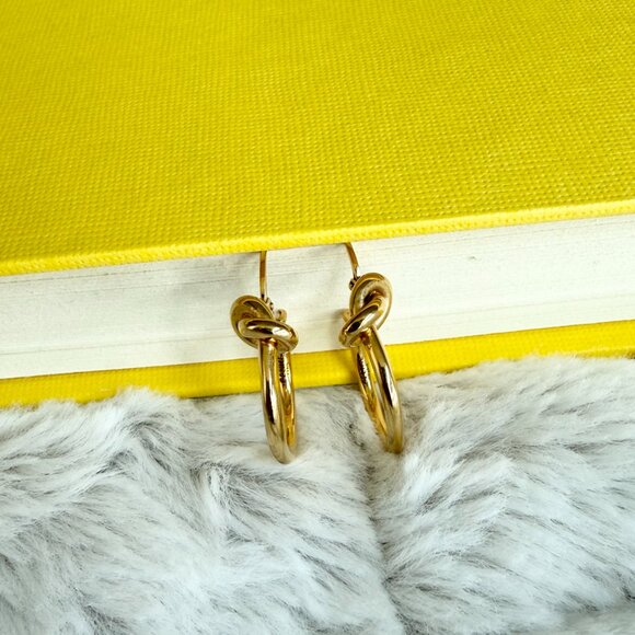 Celine Gold Knot Earrings - Picture 2 of 9